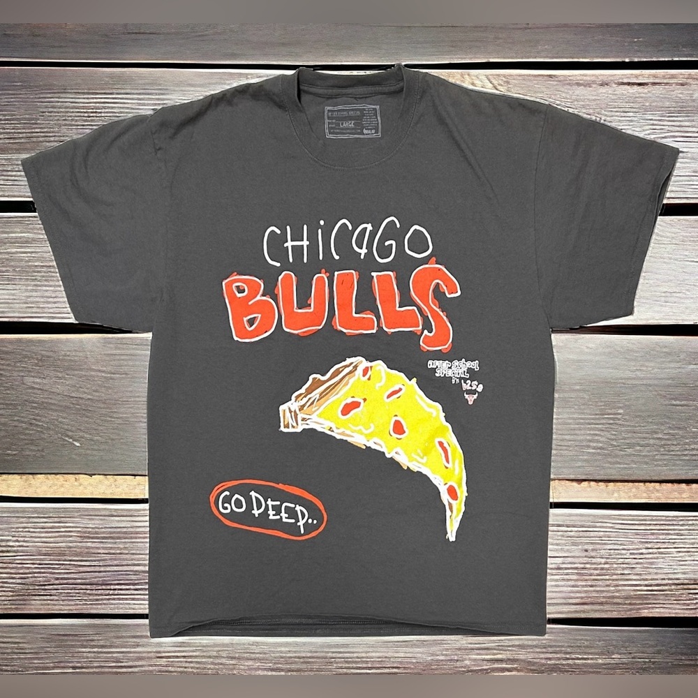 Mens After School Special Chicago Bulls Black NBA Lab Basketball  T Shirt Flaw